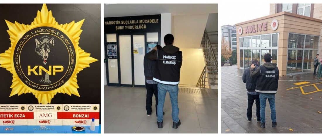 Kahramanmaraş Narkotik Suçlarla Mücadele Şube görevlilerince 08.12.2025 tarihinde suçüstü yakalanan