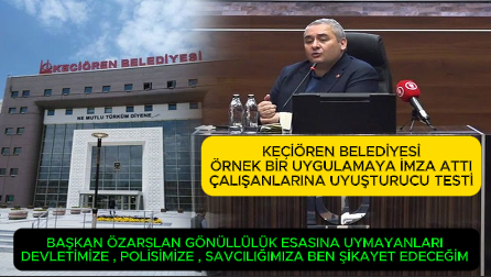 Ankara Keçiören Belediyesi geçtiğimiz günlerde örnek teşkil eden bir uygulamaya