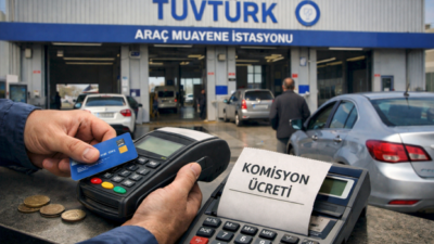 Araç muayenesi için TÜVTÜRK istasyonlarına giden sürücüler, kredi kartı ile