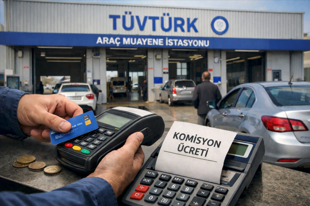 Araç muayenesi için TÜVTÜRK istasyonlarına giden sürücüler, kredi kartı ile